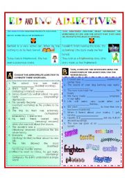 English Worksheet: Adjectives ending in -ed and -ing