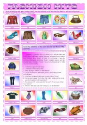 English Worksheet: Fashion hits