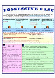 English Worksheet: Possessive case