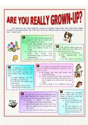 English Worksheet: Are you really grown-up?