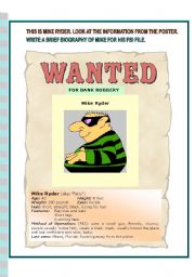 English Worksheet: Wanted for robbery