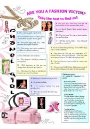 English Worksheet: Quiz - Are you a fashion victim?