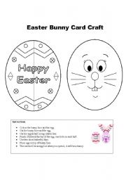 English Worksheet: Easter bunny card craft