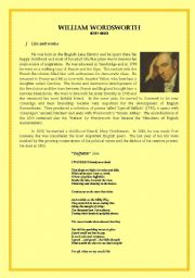 English Worksheet: William Wordsworth (Romantic Poet) Life and Works