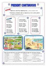 English Worksheet: PRESENT CONTINUOUS