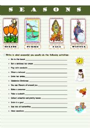 English Worksheet: THE SEASONS OF THE YEAR