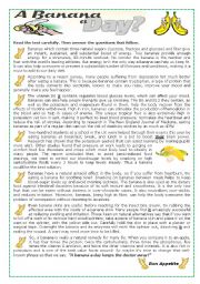 English Worksheet: A Banana a Day