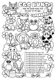 English Worksheet: Egg Hunt I