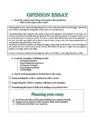 English Worksheet: HOW TO WRITE A GOOD OPINION ESSAY