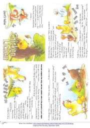 English Worksheet: Chicken Licken (Story Mini Book)