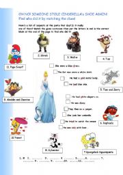 SIMPLE PAST TENSE- Find Cinderellas shoe!