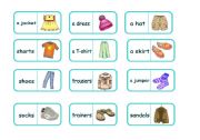 English Worksheet: Clothes domino (editable)