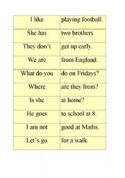 English Worksheet: Matching sentences/Present Simple