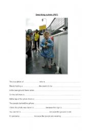 English Worksheet: PET speaking Describe a photo