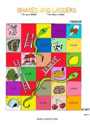 English Worksheet: SNAKES AND LADDERS GAME