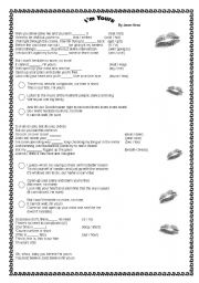 English Worksheet: Song (Im yours by Jason Mraz)