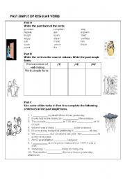 English Worksheet: PAST SIMPLE OF REGULAR VERBS 