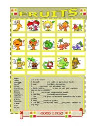 English Worksheet: fruits!