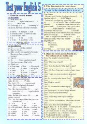 English Worksheet: Test your English 5