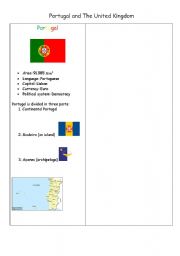 English worksheet: Portugal and the United Kingdom part 1