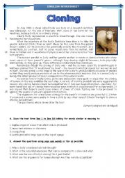 English Worksheet: CLONING