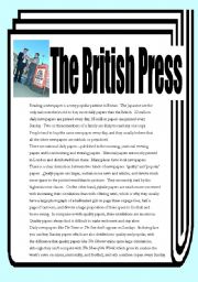 English Worksheet: The British Press - Part 1 - 4 pages