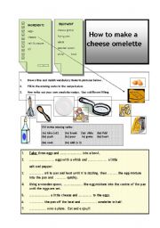 English Worksheet: How to make a cheese omelette!