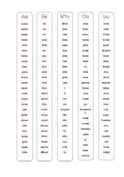 English Worksheet: Vowels in the Open Syllable