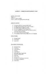 English Worksheet: LONDON -COMMUNICATIVE LESSON PLAN