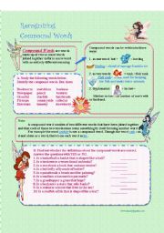 English Worksheet: RECOGNIZING COMPOUND WORDS