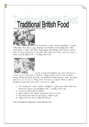 English Worksheet: traditional British Food -