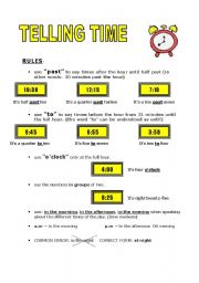 English Worksheet: Telling time (past - to - oclock)