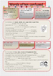 English Worksheet: WORDS OFTEN CONFUSED