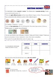 English Worksheet: British money