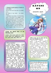 English Worksheet: Revision (possessive,  plurals, numbers, quantities,  prepositions )