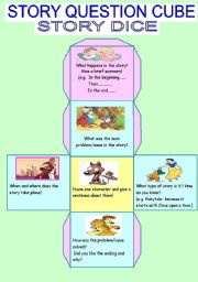 English Worksheet: A story cube/dice