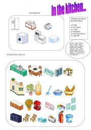 English Worksheet: IN THE KITCHEN