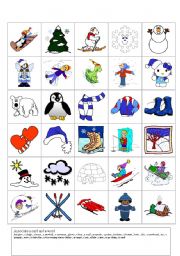 English Worksheet: winter flashcards