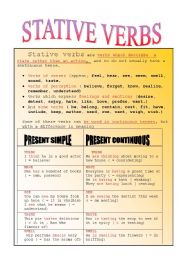 English Worksheet: STATIVE VERBS