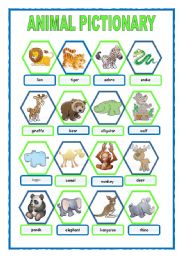 English Worksheet: ANIMAL PICTIONARY