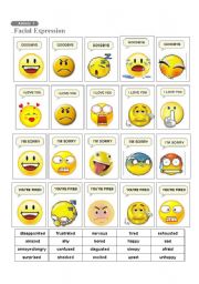 English Worksheet: Facial Expression Practice
