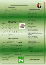 English Worksheet: Heal the World