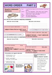 Word order part 2 negative statements and questions  (2/7)