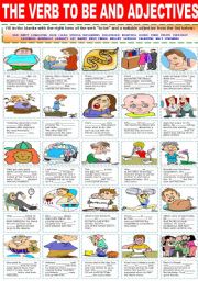 English Worksheet: ADJECTIVES AND THE VERB 