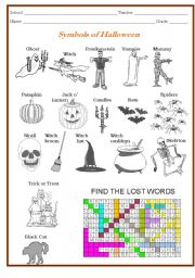 English Worksheet: Symbols of Halloween