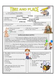 English Worksheet: time and place