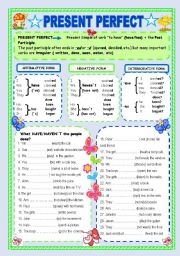 English Worksheet: PRESENT PERFECT