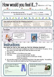 English Worksheet: ing/ed Adjectives & 2nd Conditional
