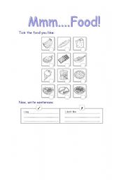 English worksheet: Food