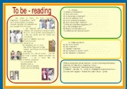 English Worksheet: TO BE - READING